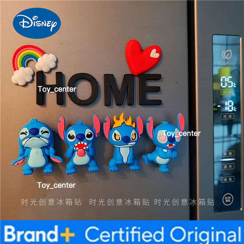 Disney New Stitch Anime Peripherals, Cute Fridge Magnets, Creative Three-dimensional Cartoon Ornaments, Wardrobe Decorations H2601231