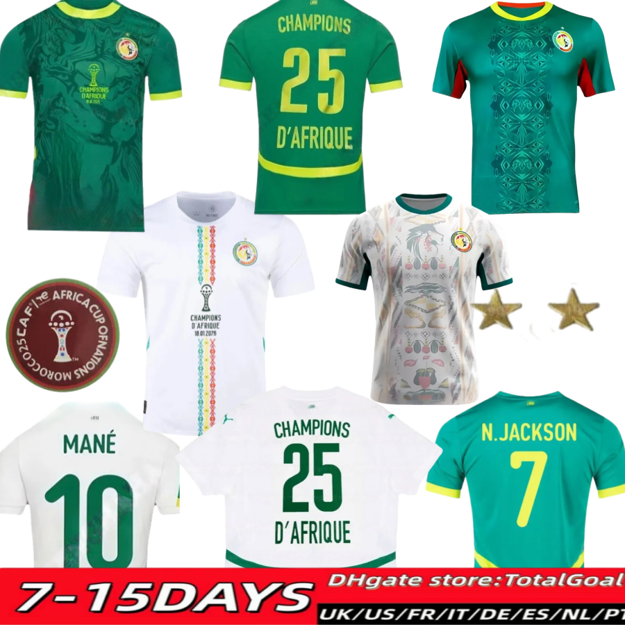25/26 Senegal soccer jerseys 2026 national team World Cup SARR NDIAYE NDIAYE football shirts 2025 Africa Cup national team fans Player men kids kits football
