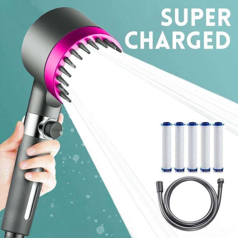Filtered Handheld View Window for Head, Bathroom Shower Faucet with New Ion Drop, Turbocharger, and Multiple Spray Modes 26Y0123
