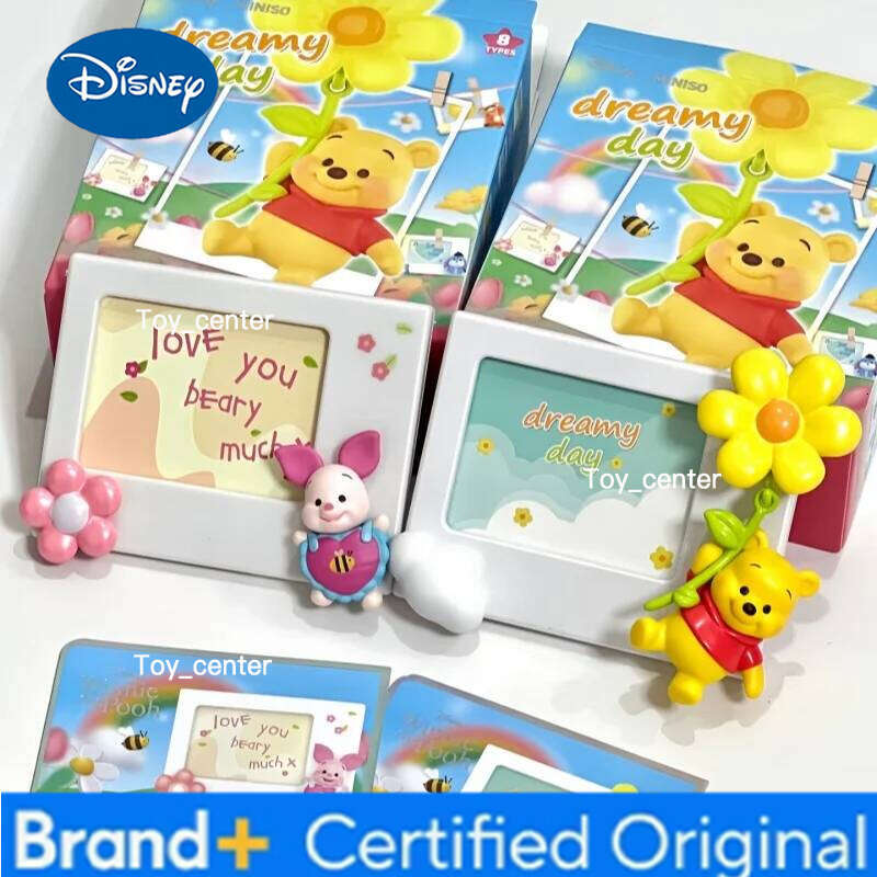 Disney Winnie the Pooh Polaroid Frame Blind Box Figure Ornament Eeyore 8 Styles Home Decor Anime Fans Gift H260123