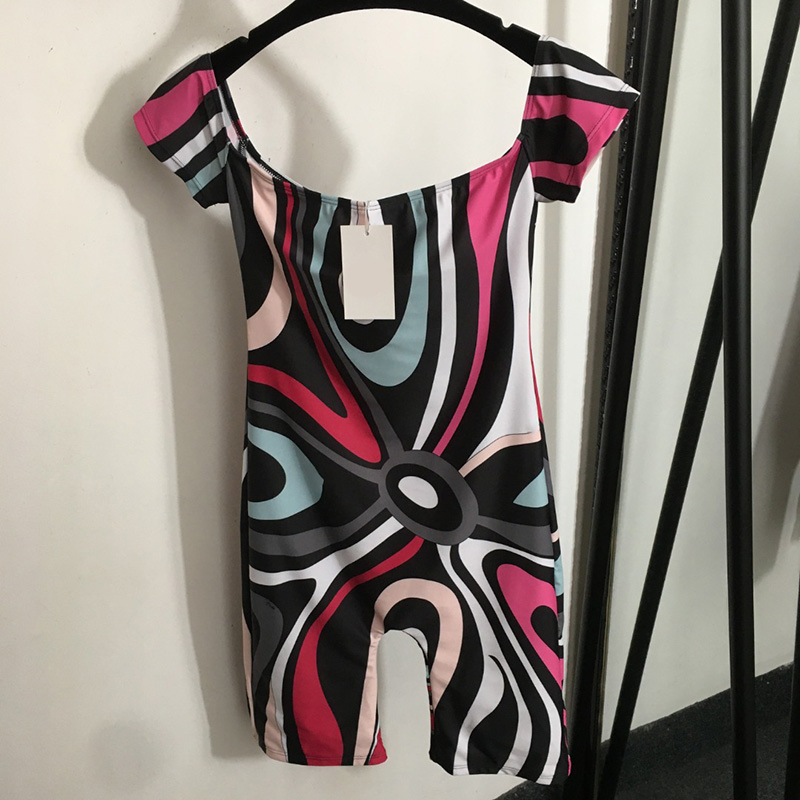 Designer Women Printed Swimsuit Slim Fit Jumpsuit Summer Beach Bikini Vacation Surfing Diving Swimwear