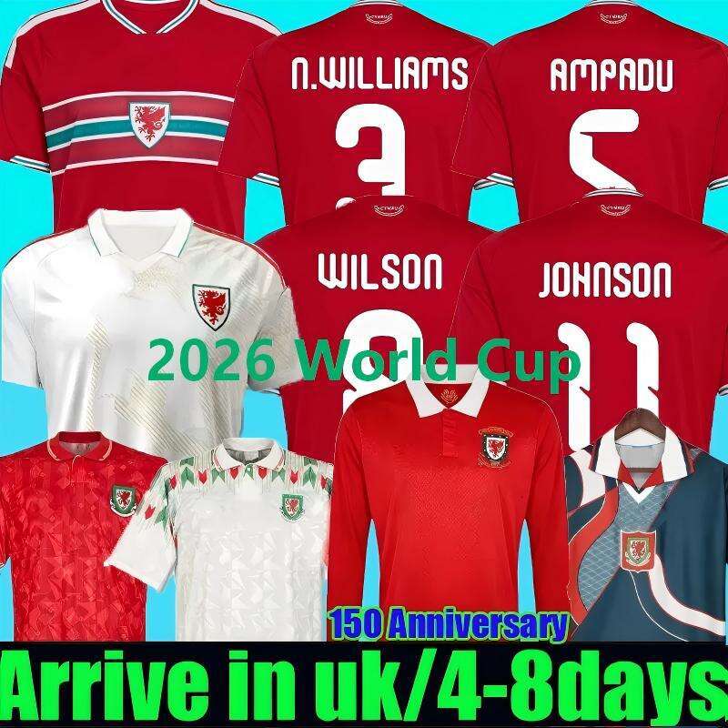 NEW 26 27 wales football jersey 2026 2027 Special 150-Year Anniversary BROOKS WILSON JOHNSON Neco Williams HOME retro soccer shirts men kids kit home away top quality