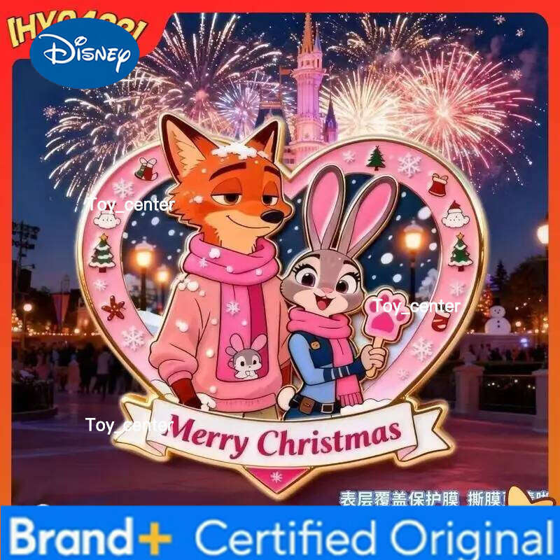 Disney Zootopia Cartoon Nick Judy Magnetic Fridge Magnet Christmas Design High Aesthetic Value Acrylic Material Toy Collectible H26012311