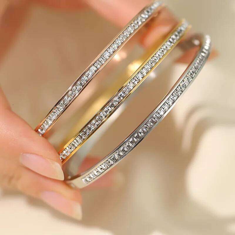 Zircon Bracelet For Stainless Steel Jewellery Women Fashion Jewelry Accessories Z260123