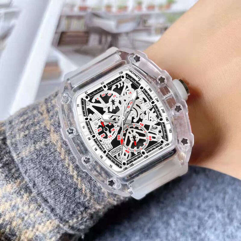 ZIDO Brand Casual Fashion Sports Fully Automatic Quartz Skeleton Luminous Waterproof Barrel-Shaped 1702 Men's Watch