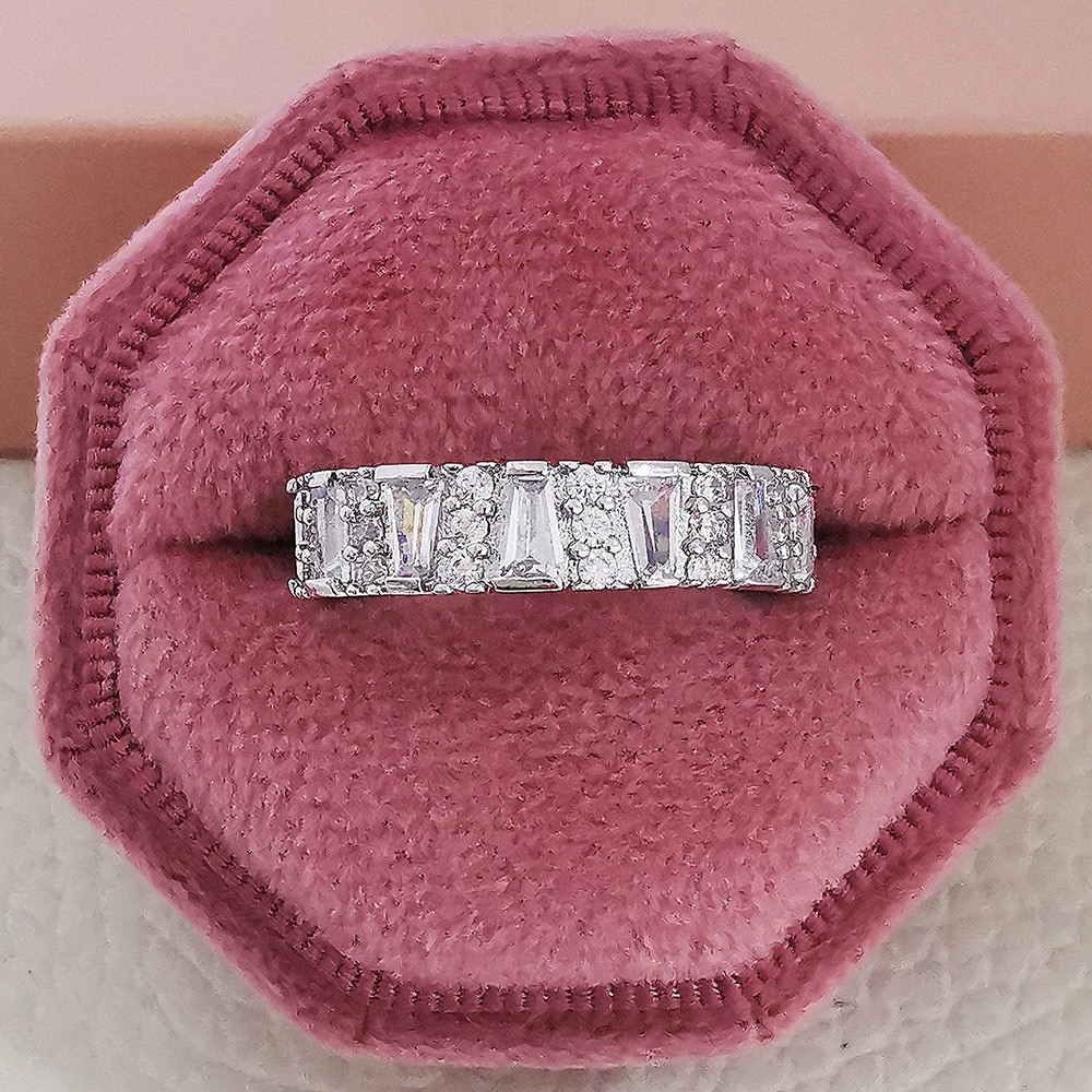 infinity ring S925 Sterling Silver Micro pave Moissanite Engagement Wedding Band Rings for women Party JewelryL251022