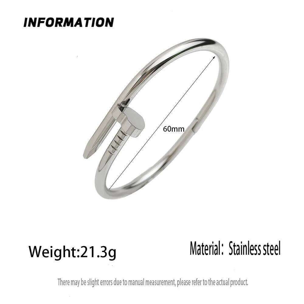 Simple heart-shaped nail metal bracelet for women, personalized and fashionable matching, wife gift Z260123