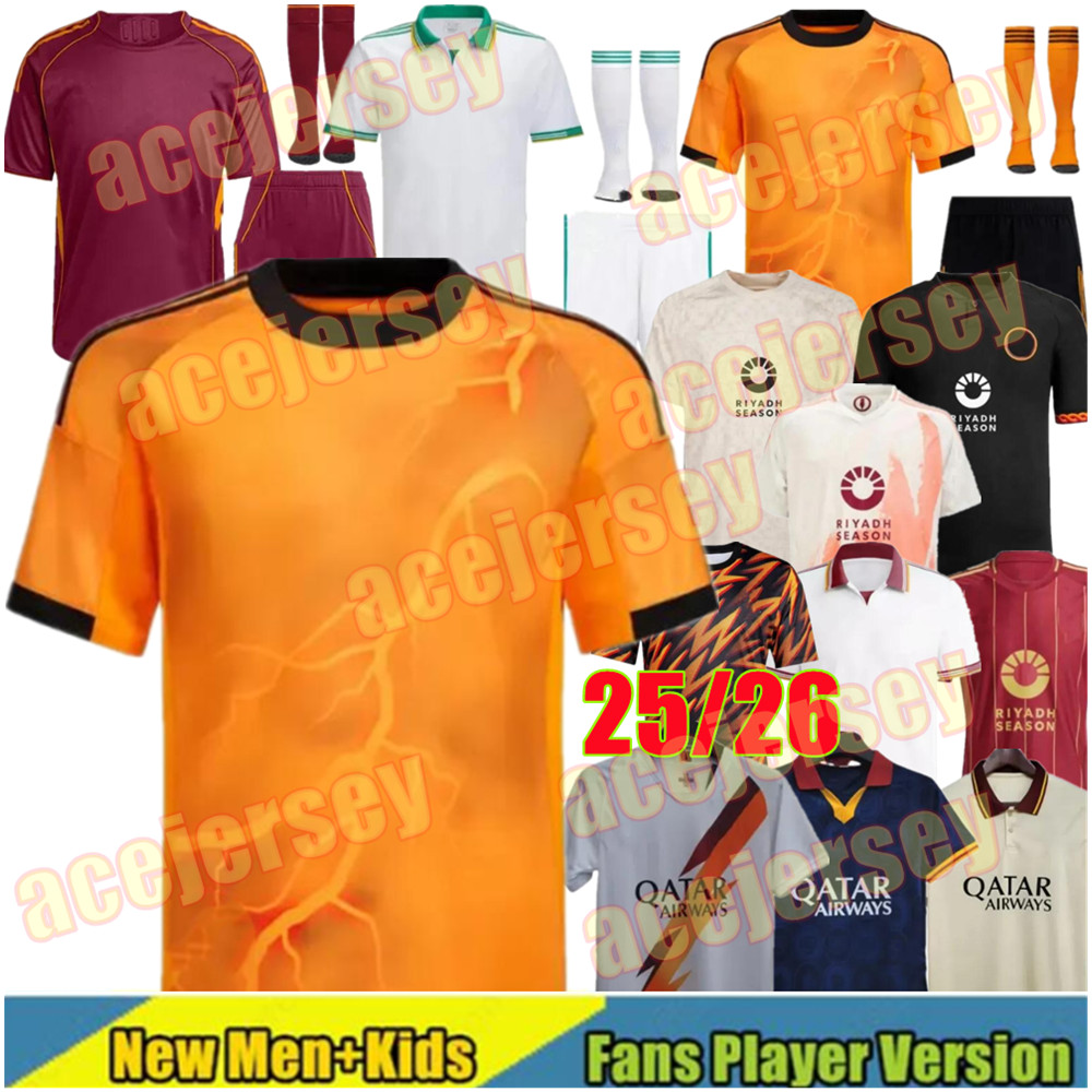 2122 23 24 25 26 Roma Soccer Jerseys Player DOVBYK 2025 2026 SOULE EISHAARAWY Pellegrini CRISTANTE KONE PISILLI MANCINI football Shirt maillots de foot Men kids kit
