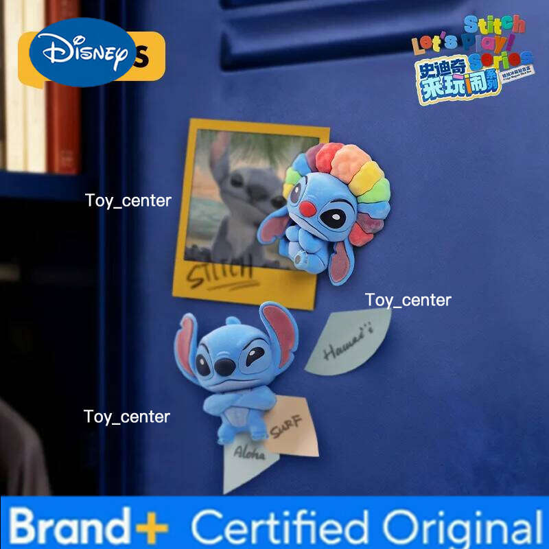 Disney Genuine Hello Hawaii Series Blind Box Mobile Phone Rope Figure Pendant and Stitch Play SeriesRefrigerator Magnet Toy H260123
