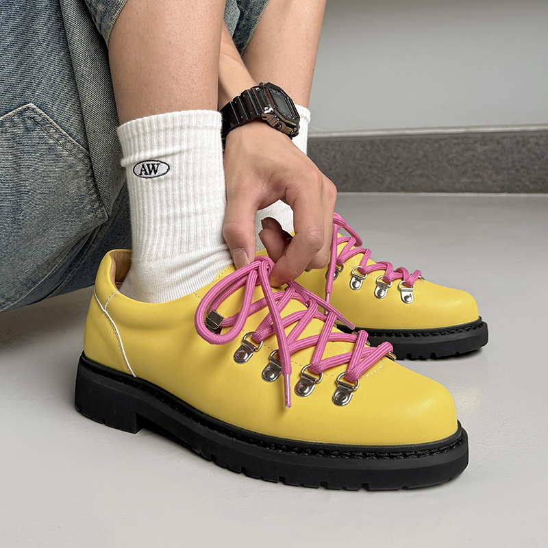 New Design Shoes Men's Derby Shoes 2026, Lace-Up Casual Leather Shoes with Hidden Height Increase Sole, Classic Platform Oxfords