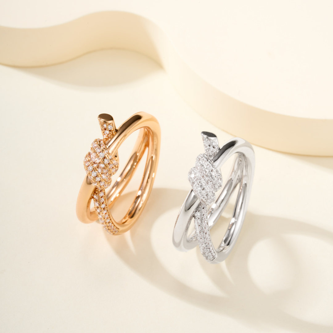 Fashion classic Style men women Rings 18K gold-plated thick gold Simple Double Layer Knot Ring for Women Versatile Minimalist Style Hand Fine Jewelry gift