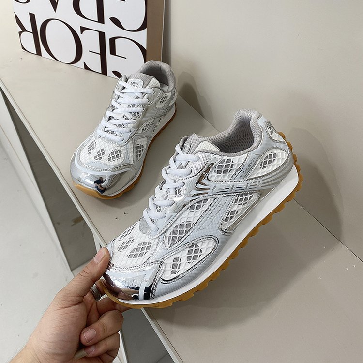 Women's mesh silver dad shoes 2026 new summer new trendy thick-soled sports casual shoes