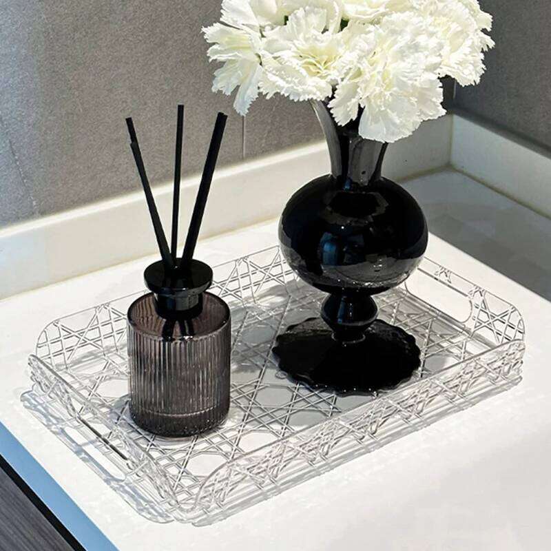 Water Light Luxury High-end High Aesthetic Tea Set Home Decoration Household Rectangular Storage Tray Cup