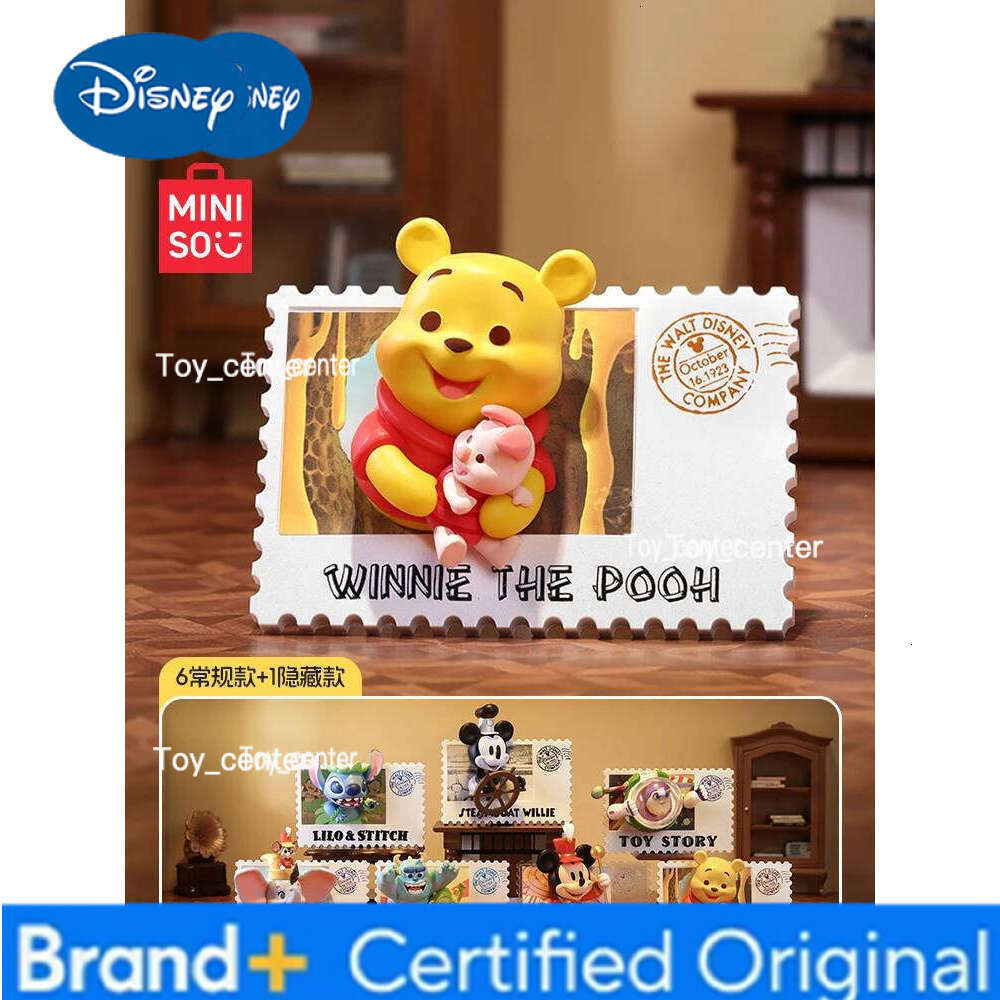 Disney Hot Miniso Retro Stamp Mystery Box Collectibles Vintage Inspired Fridge Magnets & Desk Figures Gift Set For Fans H260123