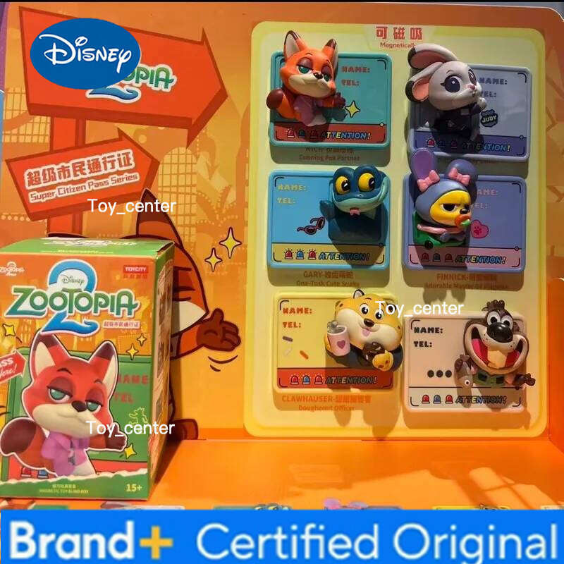 Disney Authentic Zootopia Super Citizen Pass Series Magnetic Toys Blind Box Fridge Magnet Collectible Trendy Toy H260123