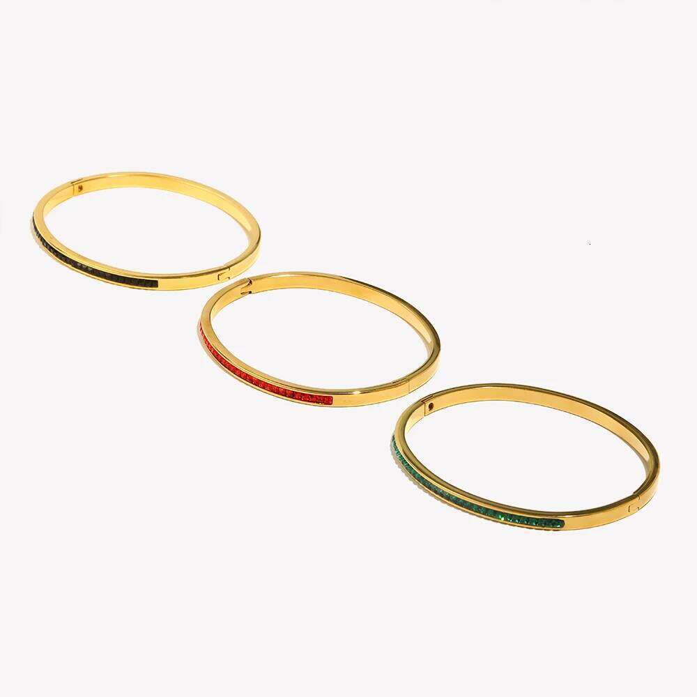 E.B.belle Minimalist Sticky Rhinestone Bangle Bracelet Stacked 316L Stainless Steel Decoration Jewelry For Women Girls Z260123