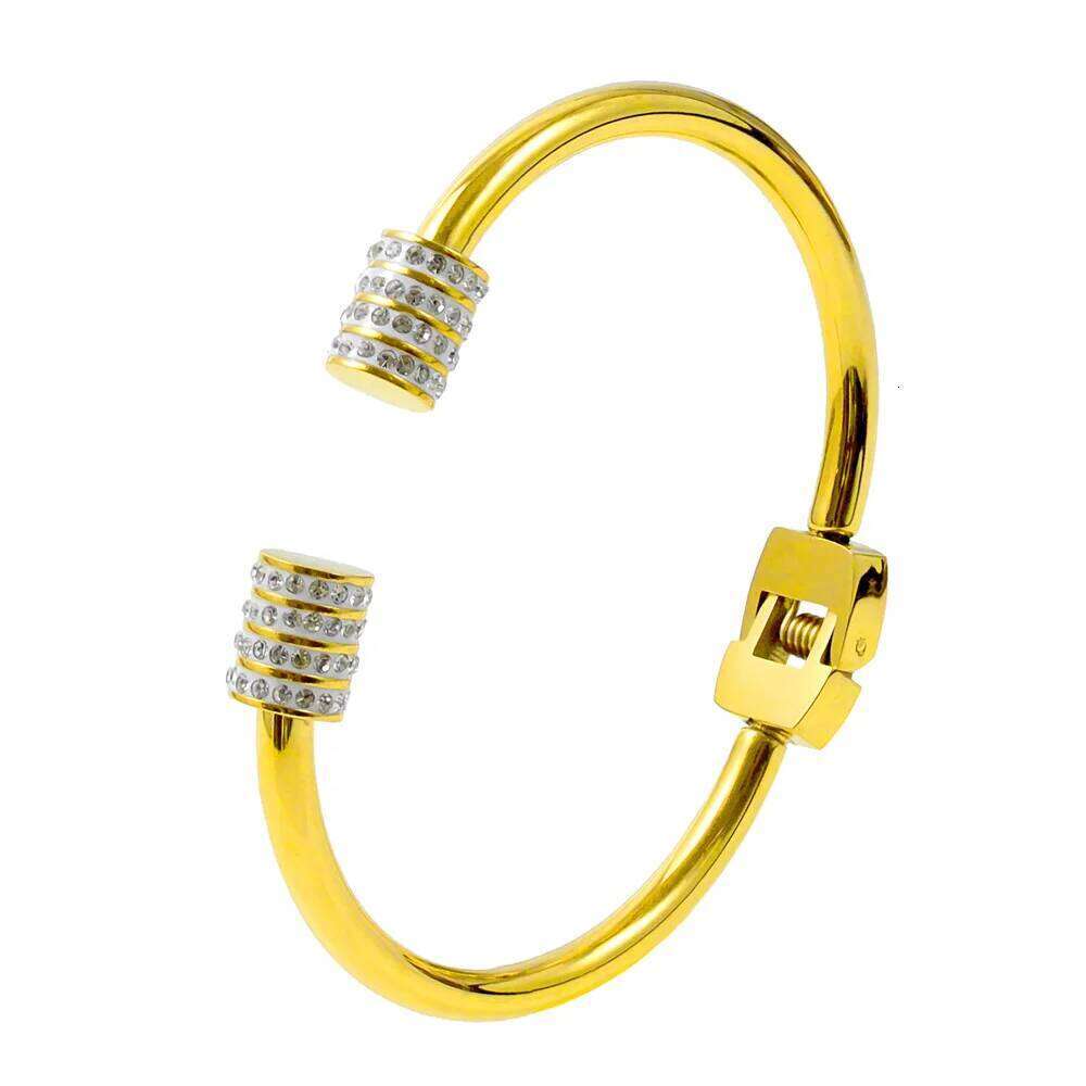 Zalman Charming CZ Crystals Wave Bangles for Women Stainless Steel Cute Jewelry Romantic Gift Z260123