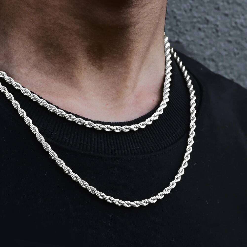 High Quality 4mm Rope Chain Classical Necklace Popular Fashion Jewelry Unisex Daily Wear Men and Women Party Gift Z260123