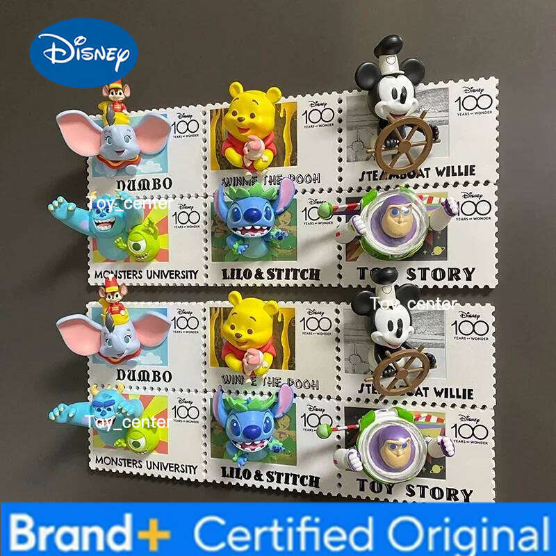 Disney 100th Anniversary Vintage Stamp Blind Creative Refrigerator Magnet Mystery Surprise Box Collect Holiday Friends Gifts H260123
