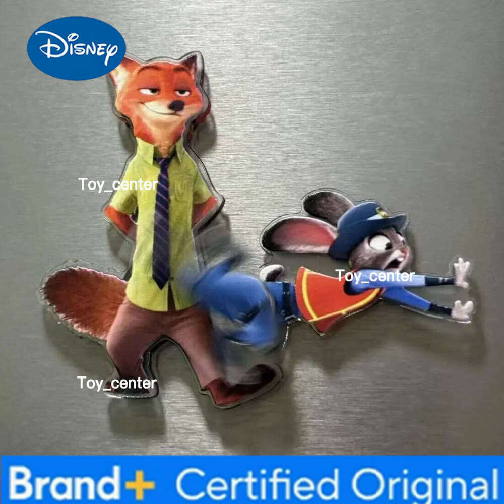 Disney New Zootopia Rotating Magnetic Fridge Stickers High Value Nick Judy Peripherals Decoration Gift for Friends H260123