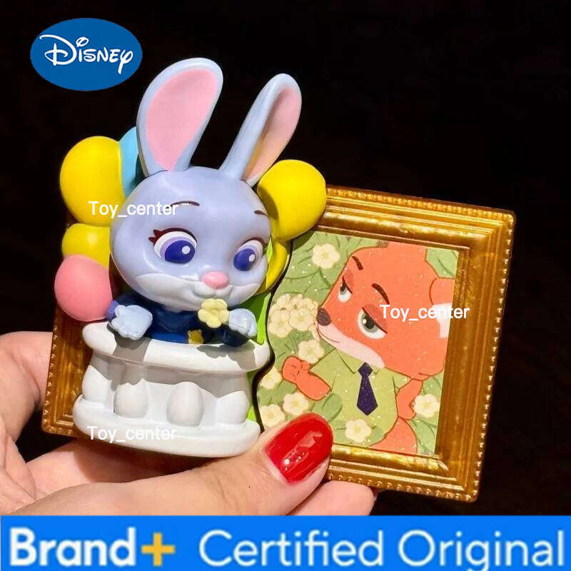 Disney Official Blind Box Magnetic Frame Toy Zootopia Nick Judy Stitch Movie Peripherals Cute Collectible Gift For Kids Adults H260123