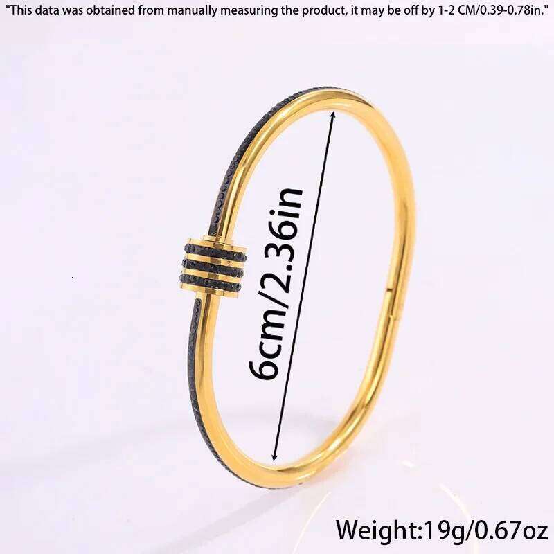 Classic Zircon Beads Stainless Steel Bracelets for Women Exquisite Rhinestone Geometric Gold Plated Bangles Wrist Jewelry Z260123