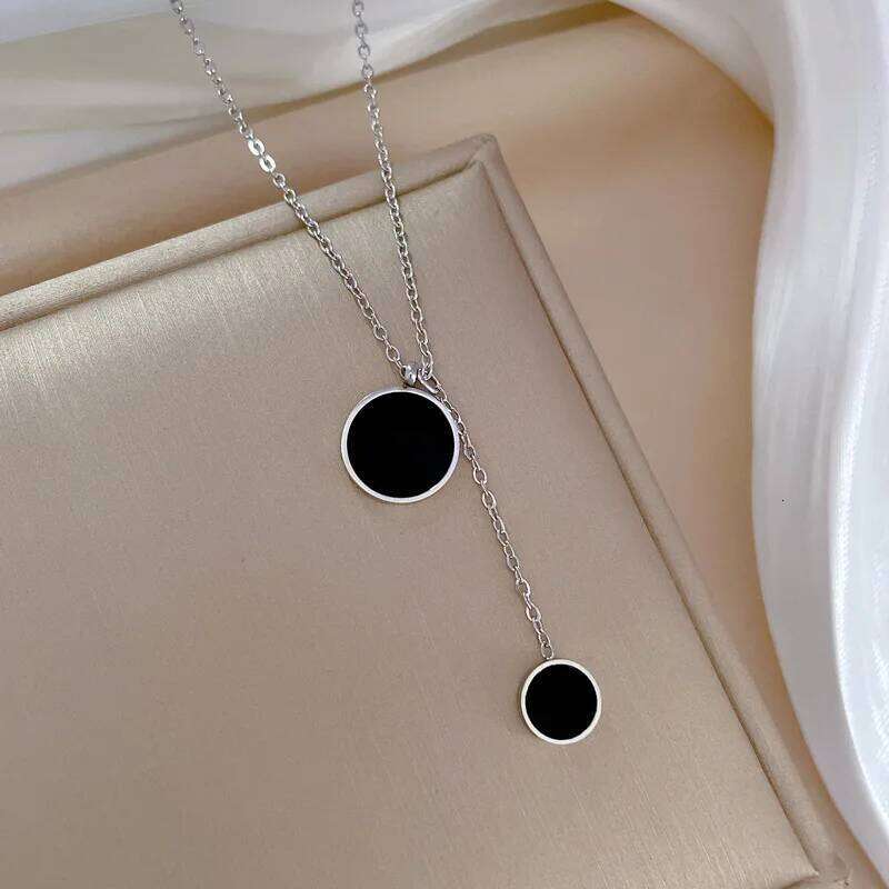 OIMG 316L Stainless Steel Gold Plated Necklaces Geometric Luxury Elegance Round Pendants Clavicle Chains Necklace For Women Z260123