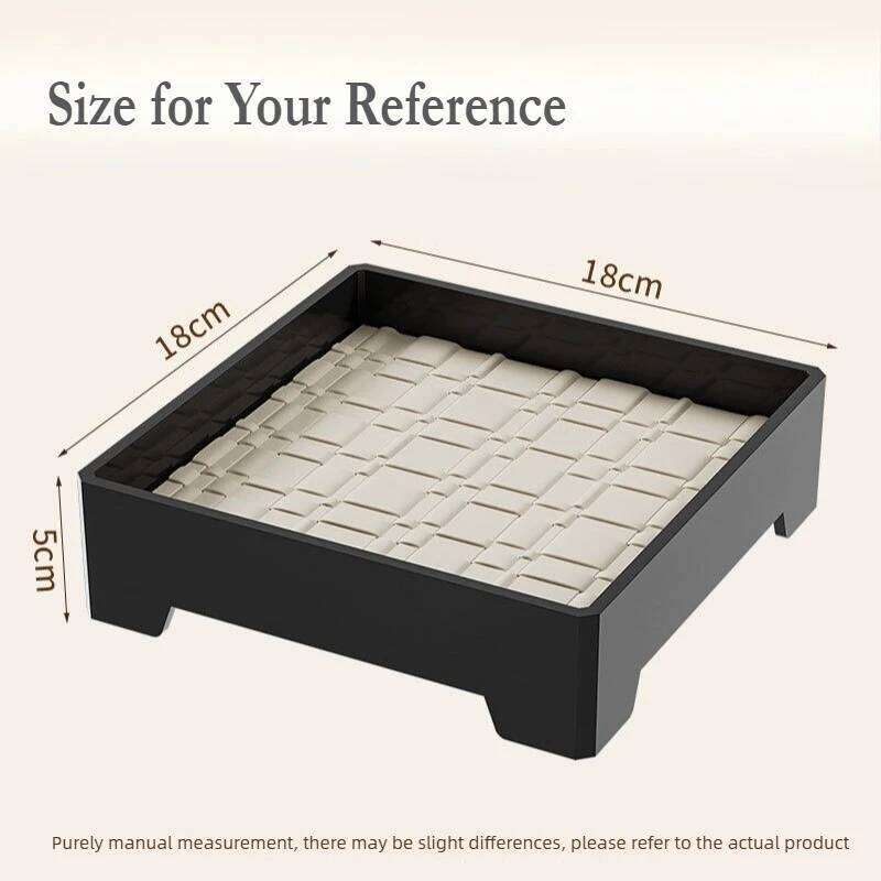 Rectangular Wooden Entryway Storage Tray with Black Leather Accents Tea Tray Aromatherapy Tray Home Decor Tray for the Living Room