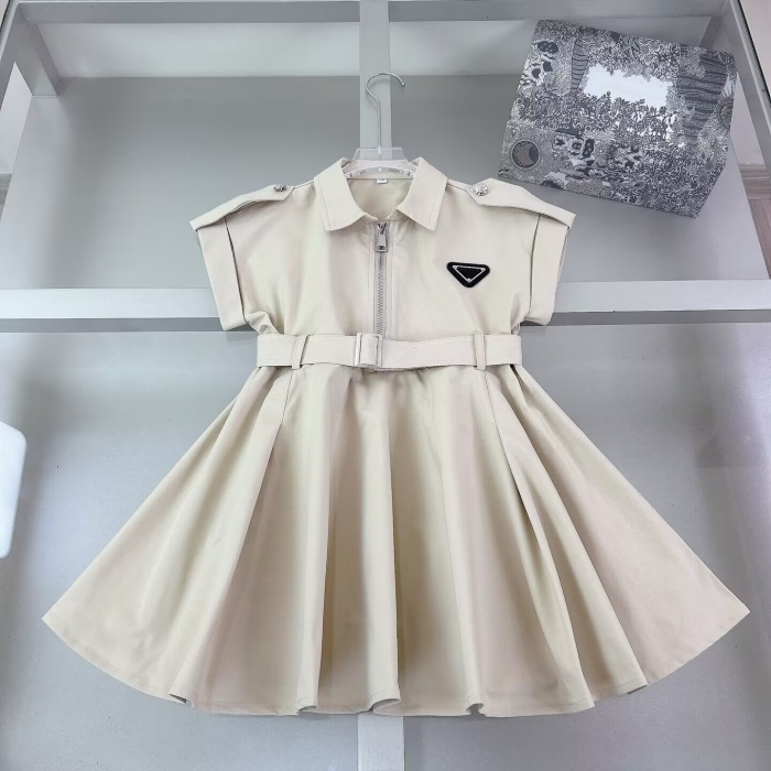 2026 New Style Dress Sweet Pink Design Princess Dress Children's Designer Clothing Summer Collar Design Party Dress Short-Sleeved Baby Dress Size 90cm-160cm a2