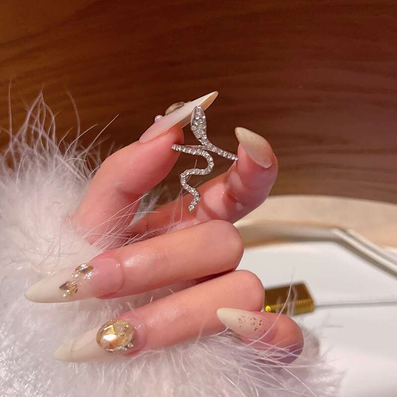 Ring Silver Plated Serpent Coil Design with Cubic Zirconia Accents for Edgy Party and Alternative Fashion Jewellery Gift High Quality Texture