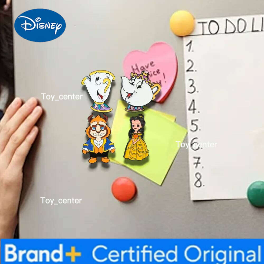 Disney 4 Pcs Creative and Lovely Cartoon Anime personality Belle Metal Alloy Brooch Refrigerator Magnets Decorative Gift For Friends H260123
