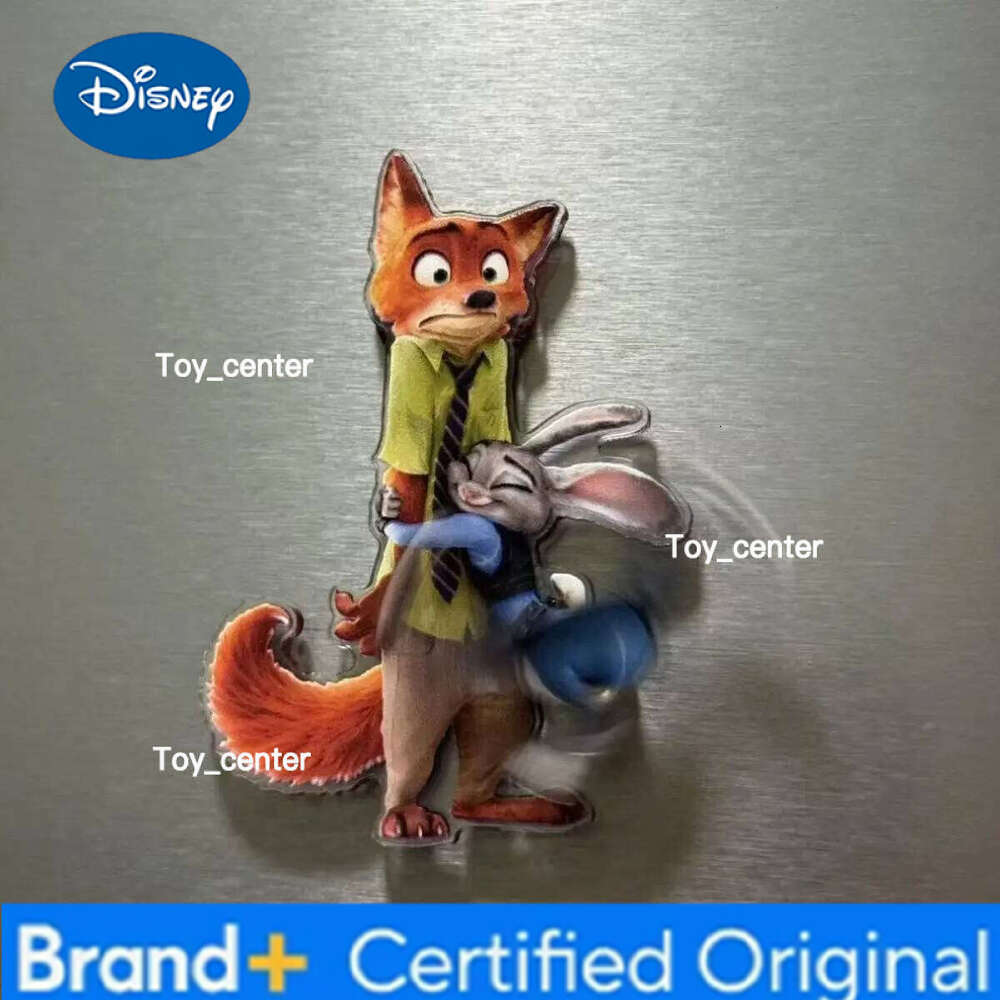 Disney New Zootopia Rotating Magnetic Fridge Stickers High Value Nick Judy Peripherals Decoration Gift for Friends H260123