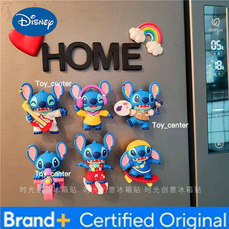 Disney New Stitch Anime Peripherals, Cute Fridge Magnets, Creative Three-dimensional Cartoon Ornaments, Wardrobe Decorations H2601231