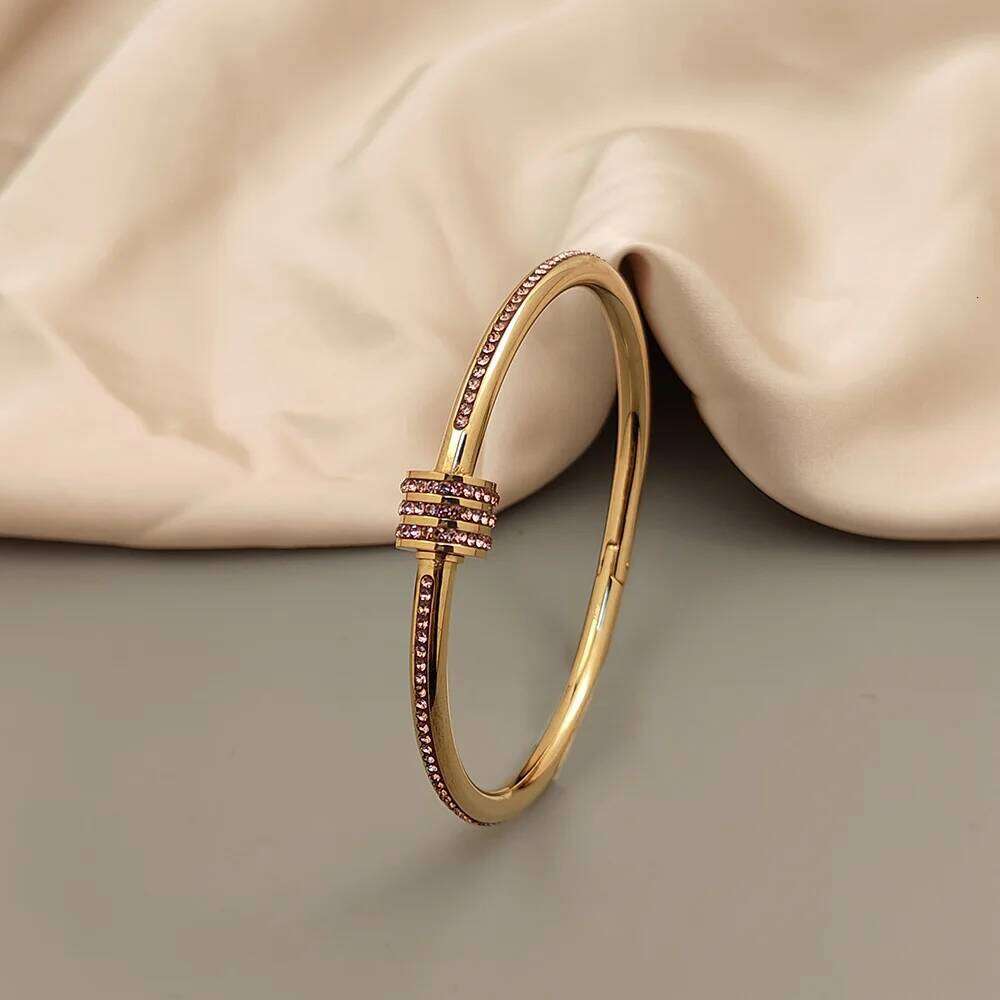 Classic small waist O-shaped stainless steel gold-plated bracelet, high quality waterproof jewelry, wedding party jewelry Z260123
