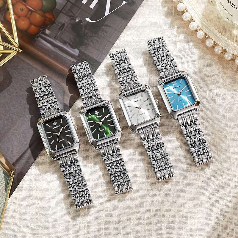 Foreign Trade Hot Sale New Trendy Square Gold Watch Steel Band Women's Wristwatch Manufacturer In Stock Wholesale