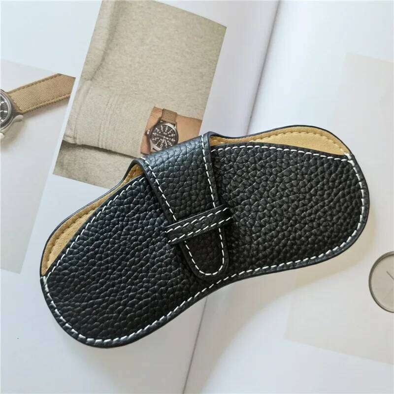 Soft leather portable ins case, sunglasses, men's and women's glasses storage bag, protective cover 26W0123