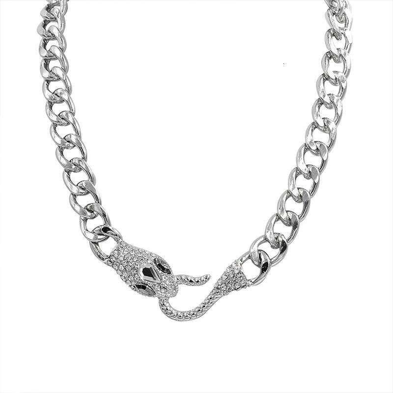 Necklace Hip Hop Rock Thick Chain Snake Vintage Exaggerated Adjustable with Cubic Zirconia for Party Casual Gift High Quality Texture