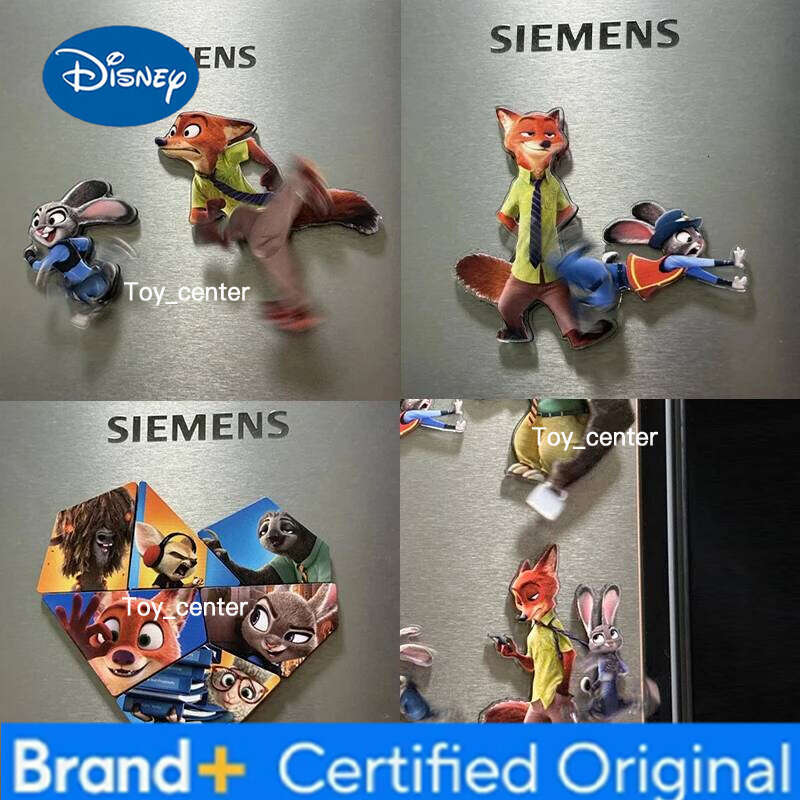 Disney 2026Decor Zootopia Rotating Magnetic Fridge Stickers High Quality Acrylic Decor Perfect New Year Gift for Friends H260123