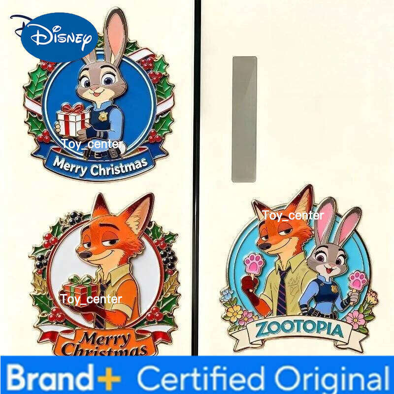 Disney Zootopia2 Nick & Judy Couple Christmas Acrylic Magnetic Fridge Magnet Set High-Quality Holiday Gift for Anime Fans Merch H260123