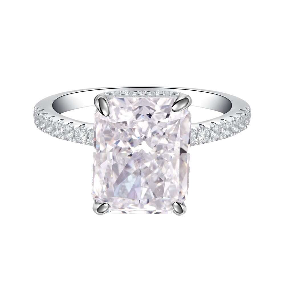 Ring Fine 925 Silver Plated Cubic Zirconia Crushed Ice Design for Daily Wear and Special Occasion Gift High Quality Texture