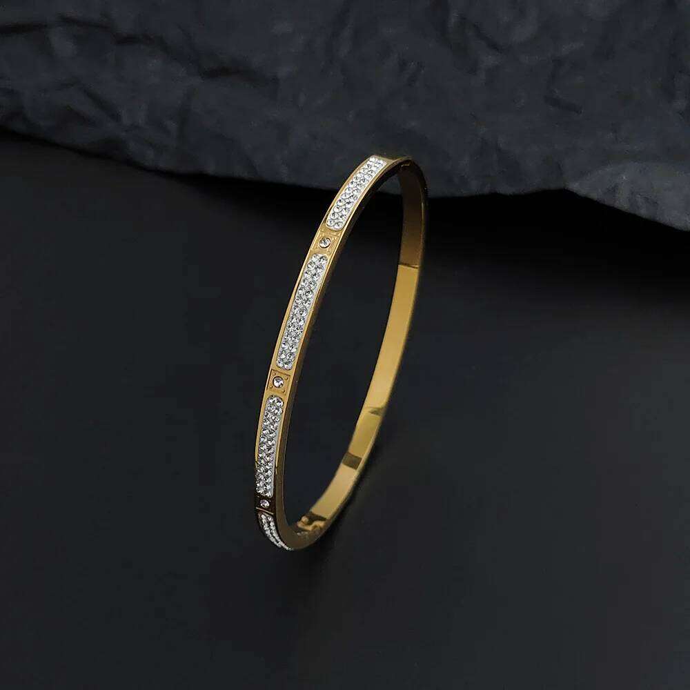 New baby's breath zircon O-shaped opening adjustable high-quality gold-plated women's bracelet, wedding party jewelry Z260123