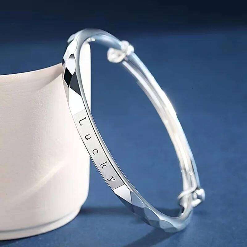 925 Sterling Silver For Women Charm Jewelry Lucky Bracelet Push Pull Adjustable Z260123