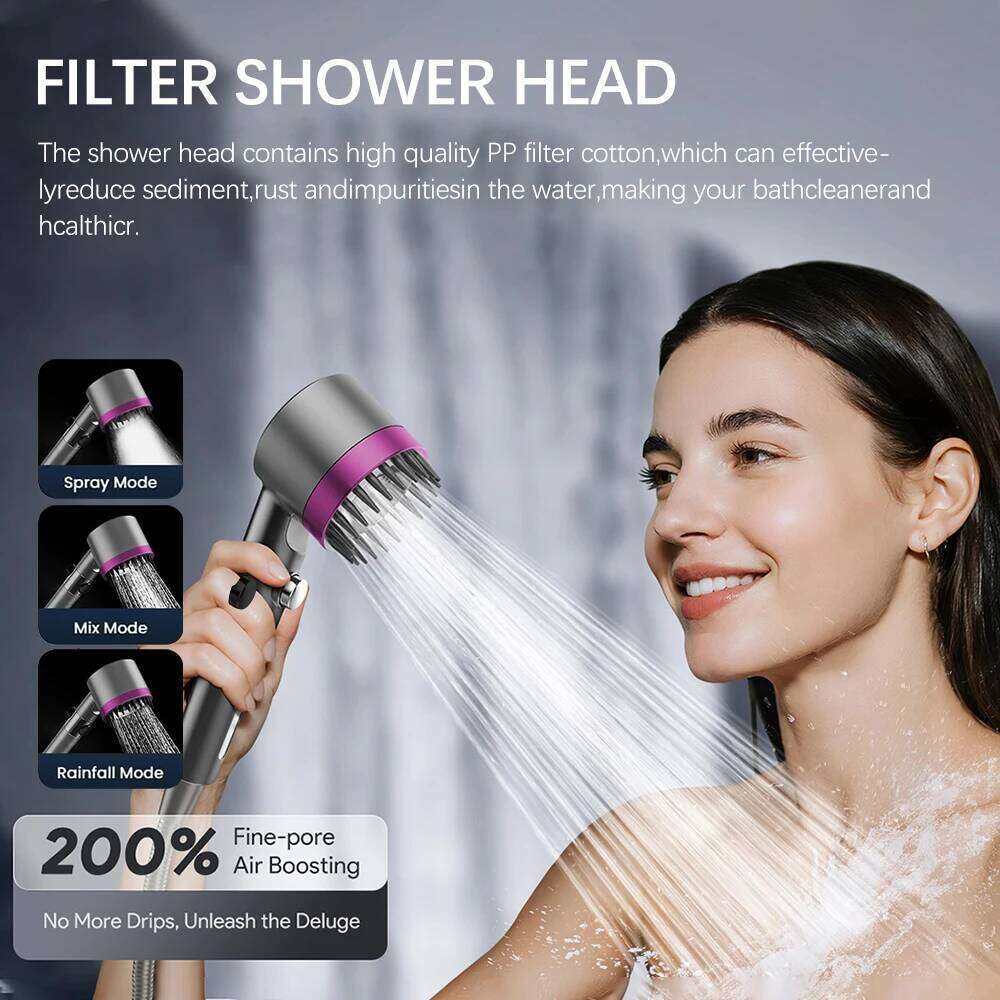 Filtered Handheld View Window for Head, Bathroom Shower Faucet with New Ion Drop, Turbocharger, and Multiple Spray Modes 26Y0123