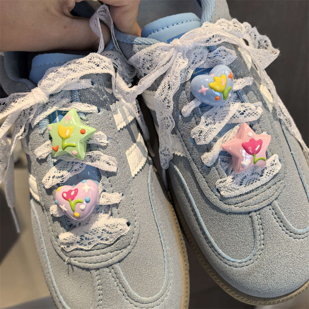 Korean Version New Ballet Style Tulip Shoelace Decorative Flower Girl Heart Pearl Crystal Bowknot Shoe Buckle