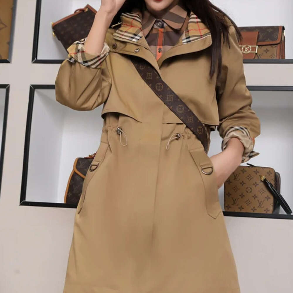 Noble Temperamen Commuting Versatile Luxury Outerwears Fashionabl Coats Hooded Women Jackets Windbreaker Clearance Trench coat