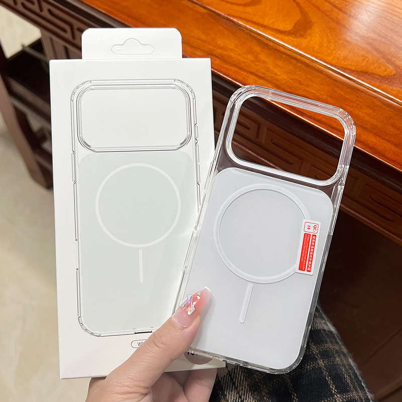 Color Backboard Magnetic For Magsafe Cases Hard Acrylic Shockproof Clear Frame Ultra Thin Cover For iPhone 17 Air 16e 16 15 14 Plus 13 12 11 Pro Max W