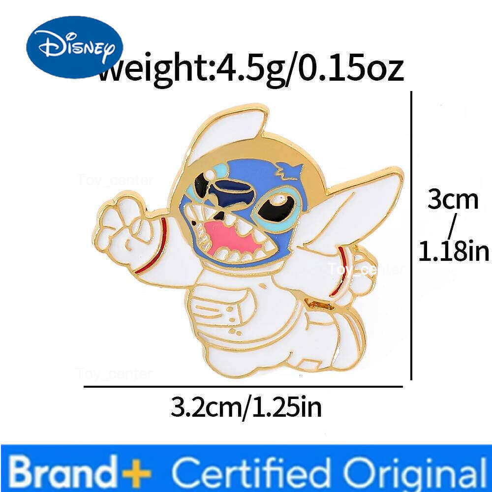 Disney 6 Pcs Cute Cartoon Creative Stitch Metal Badge Enamel Brooch Men's and Women's Clothing Bag Accessories Decorative Pin Souvenir H2601