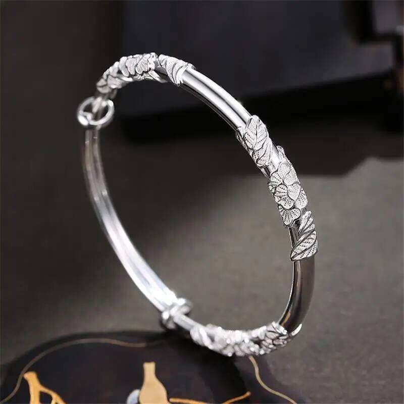 Popular brand 925 sterling silver blooming flowers bracelet Bangle for women fashion party wedding jewelry Adjustable noble gift Z260123