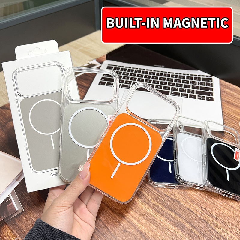 Color Backboard Magnetic For Magsafe Cases Hard Acrylic Shockproof Clear Frame Ultra Thin Cover For iPhone 17 Air 16e 16 15 14 Plus 13 12 11 Pro Max W