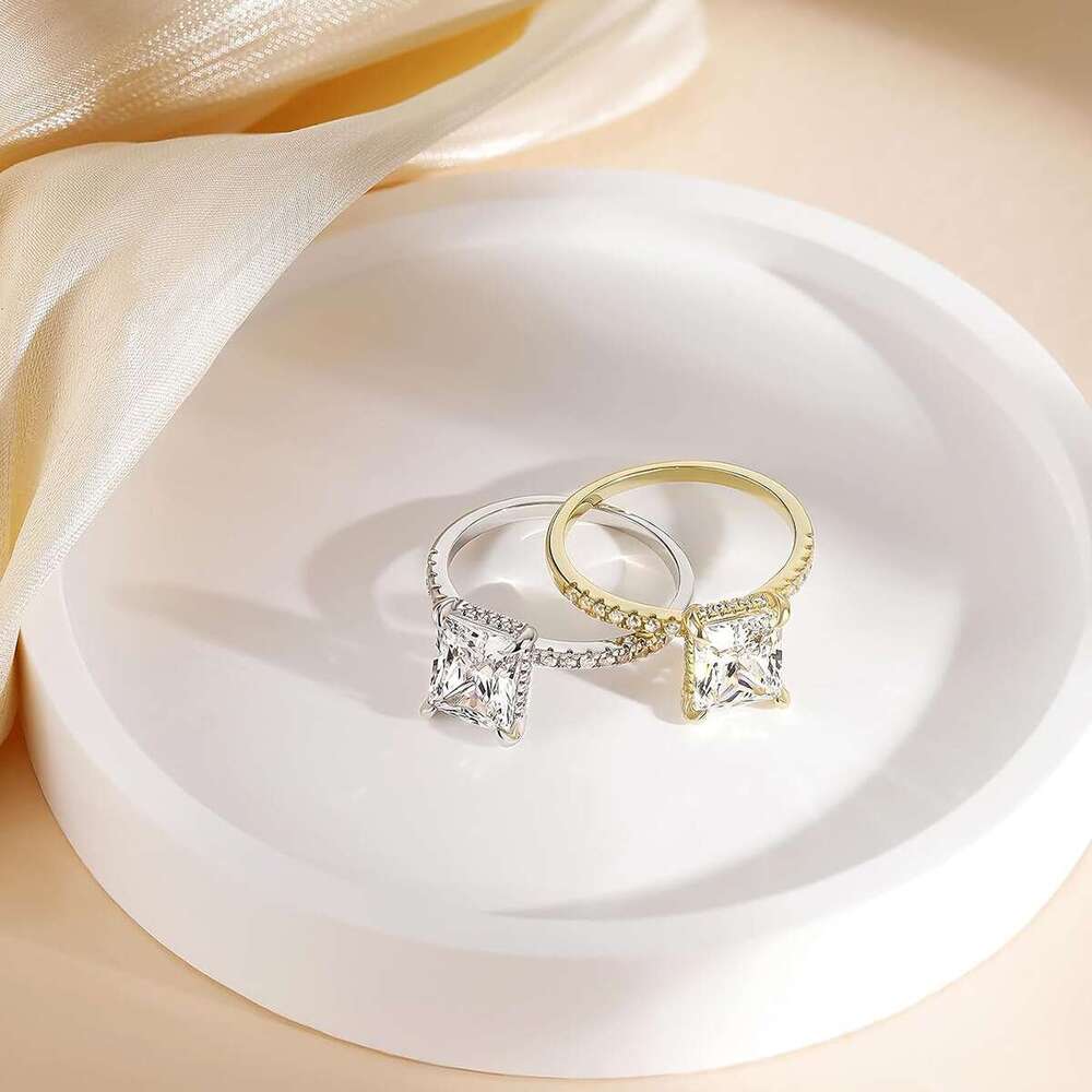 Ring Fine 925 Silver Plated Cubic Zirconia Crushed Ice Design for Daily Wear and Special Occasion Gift High Quality Texture